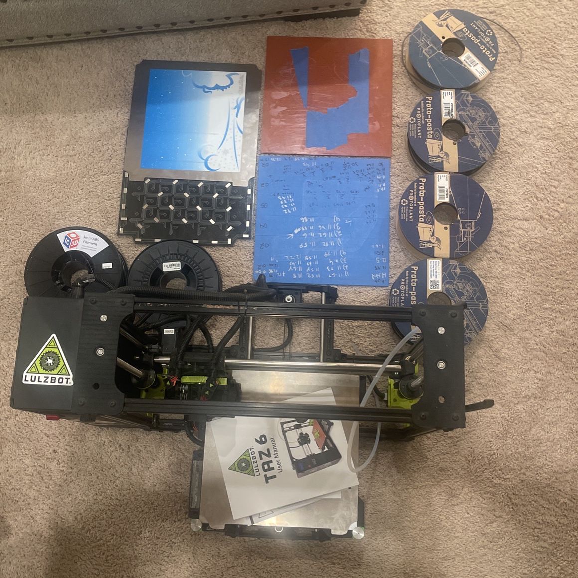 Lulzbot Taz6 With Filament And Buildtak 