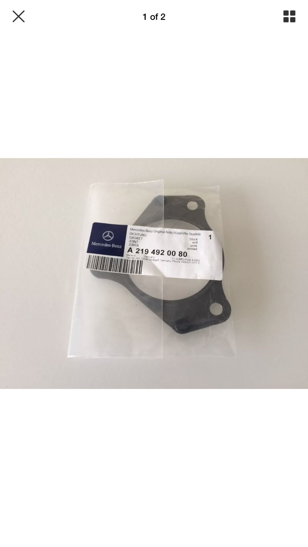 New oem Mercedes Benz sprinter converter and pipe gasket Part#a2194920080
