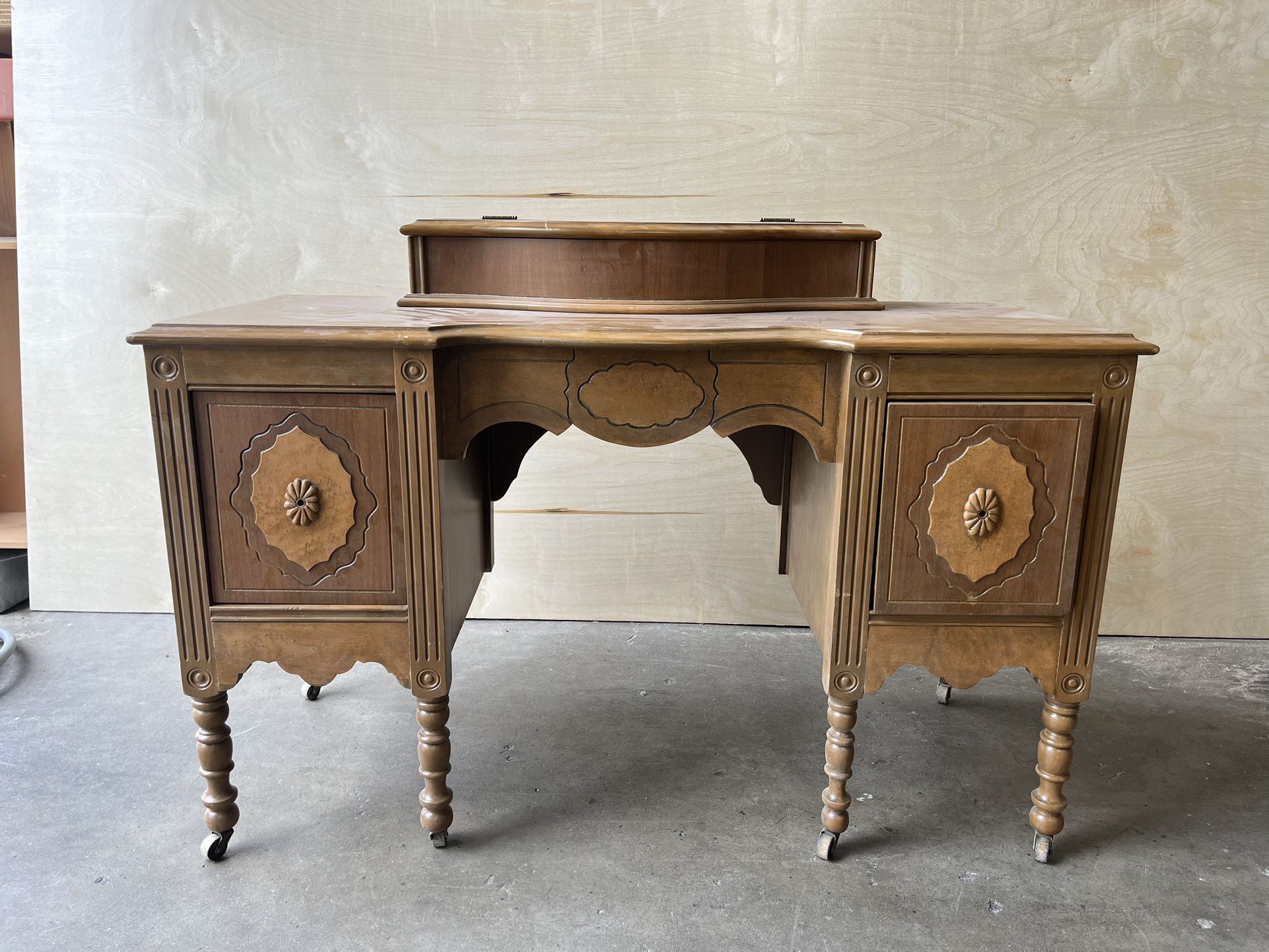 Antique Vanity Dresser w/ Rolling Wheels