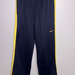 Vintage Nike Pants Men’s XL Blue Yellow Stripe Therma Fit Basketball Track Y2K