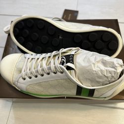 Gucci Vintage Green and White Men’s Sneakers New In Box 