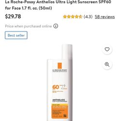 La Roche-posay 60 Face Sunscreen
