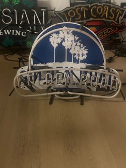 Golden road neon light