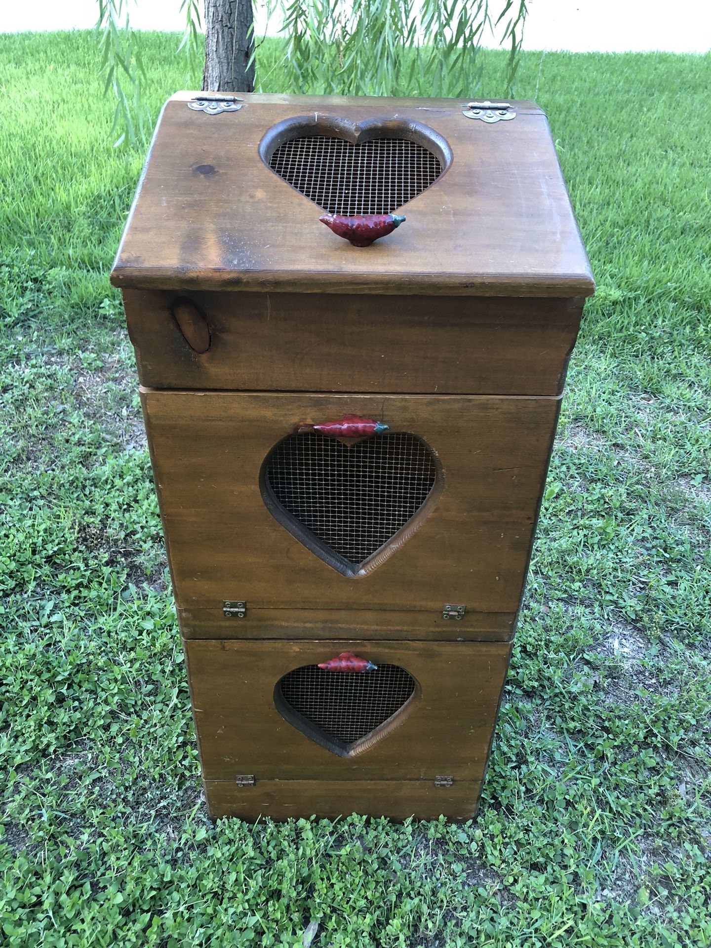 Wood Potato/Onion Bin