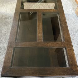 Wood And Glass Top Coffee Table 