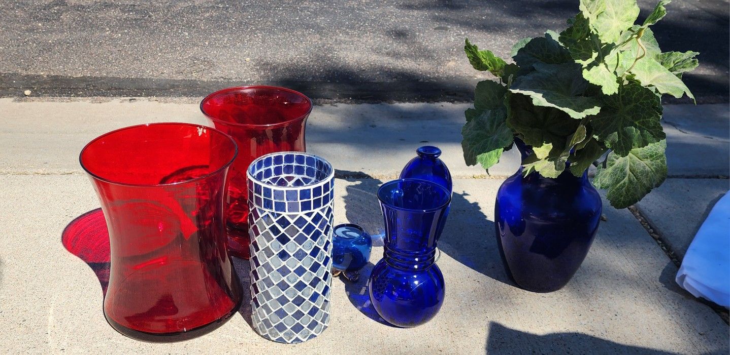 Blue Glass And Red Glass