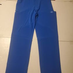 New Mens Size Medium Blue Color Medical Scrub Natural Rise Drawstring Pants