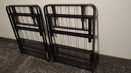 2- Blk Foldable Platform Mental Twin Size Bed Frames