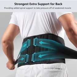 Air Mesh Back Brace for Men Women Lower Back Pain Relief with 7 Stays, Adjustable Back Support Belt for Work, Anti-skid Lumbar Support for Sciatica Sc