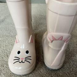 Kitty Cat Rain Boots - Size 5 Toddler 