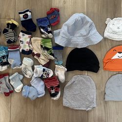 Baby Boy Newborn Socks and Beanies 
