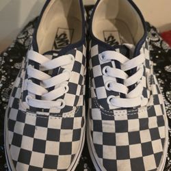 Vans, Navy Checkered, M 5 Or W 6.5