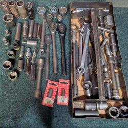 Mixed Lot Of NEW & Used USA Made Sockets Wrenches 