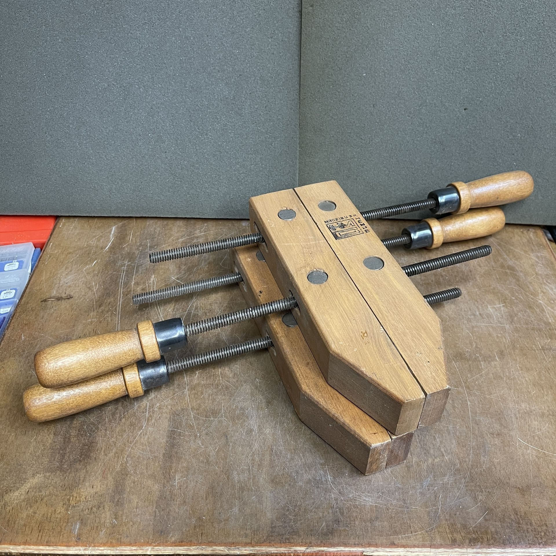 (2) Vintage Hempe 10” Hand Screw Wood Clamps Made In USA