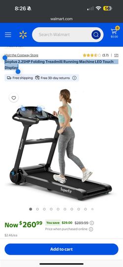 NEW SuperFit 2.25HP Folding Treadmill with LED Display
