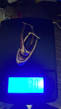 14kt Turkey Oblong Hoop Earrings 2.9g