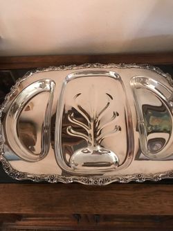"Silver plated” serving tray perfect for a party