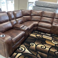 LEATHER SOFA RECLINER 