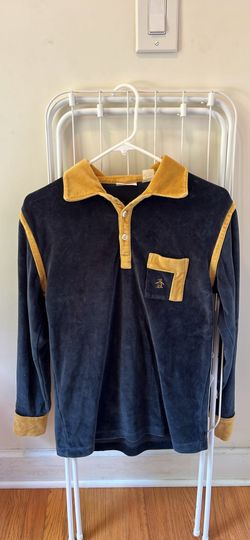 Vintage Velour Penguin Navy/Gold Button Down