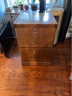 Solid Oak File Cabinet