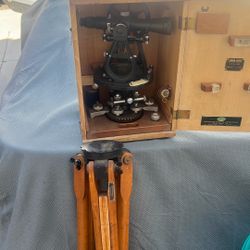 Vintage Surveying  Sokkisha  Tripod And Transit With Original Box