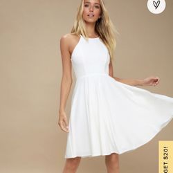 NEW Lulus Letter Of Love White Skater Dress 