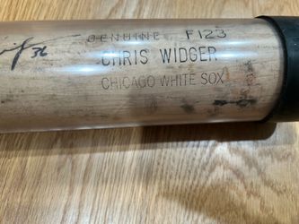 Chris Widger signed and used baseball bat Chicago White Sox