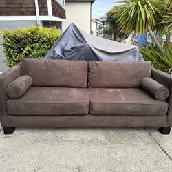  Suede Brown Couch-FREE Delivery