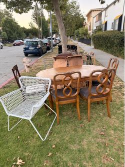 Everything free, dinning table, chairs, tv table, arm chair, computer desk,  two nightstands