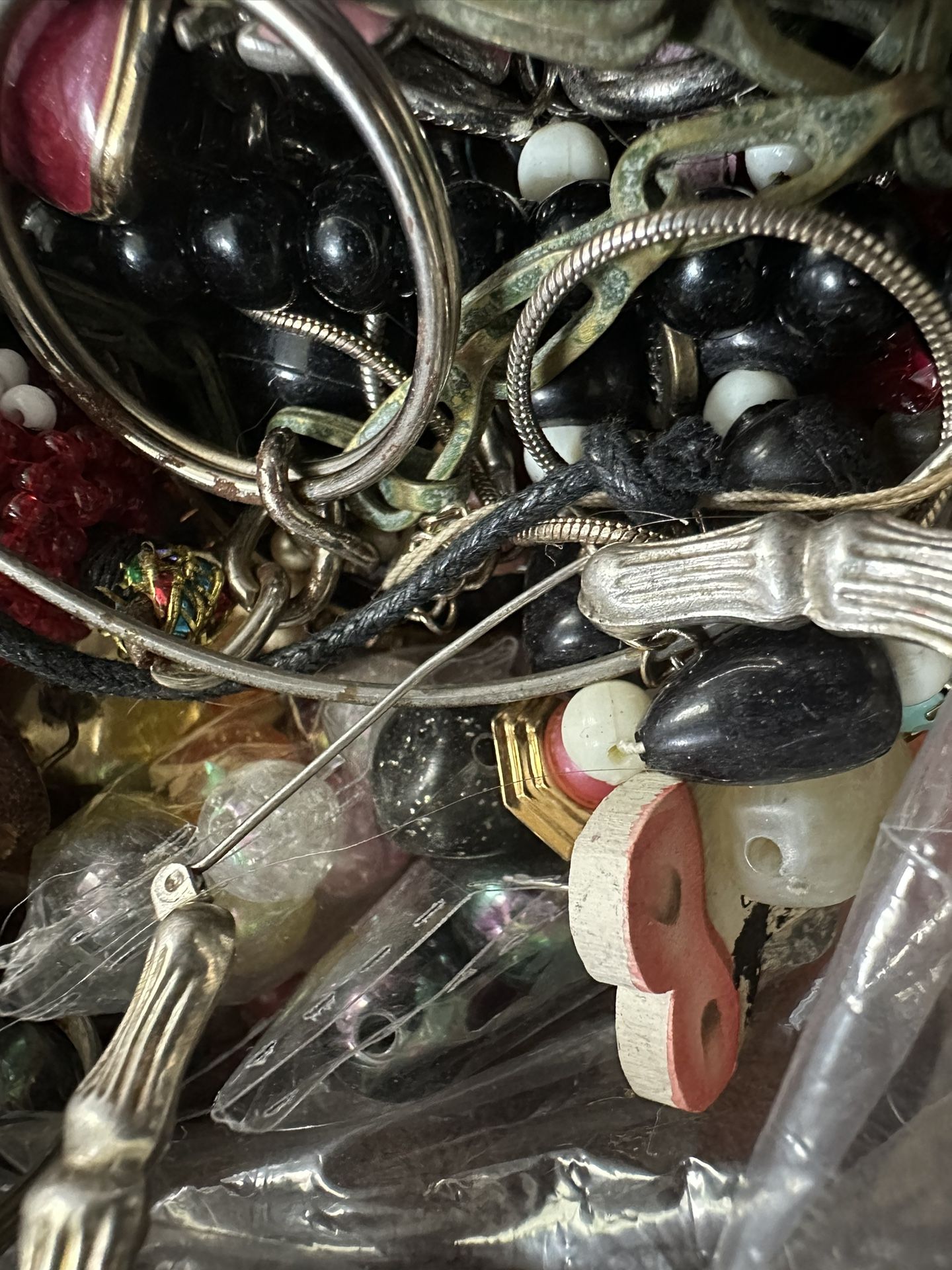 1/2 Pound Vintage Jewelry/Beads/Craft Destash Lot