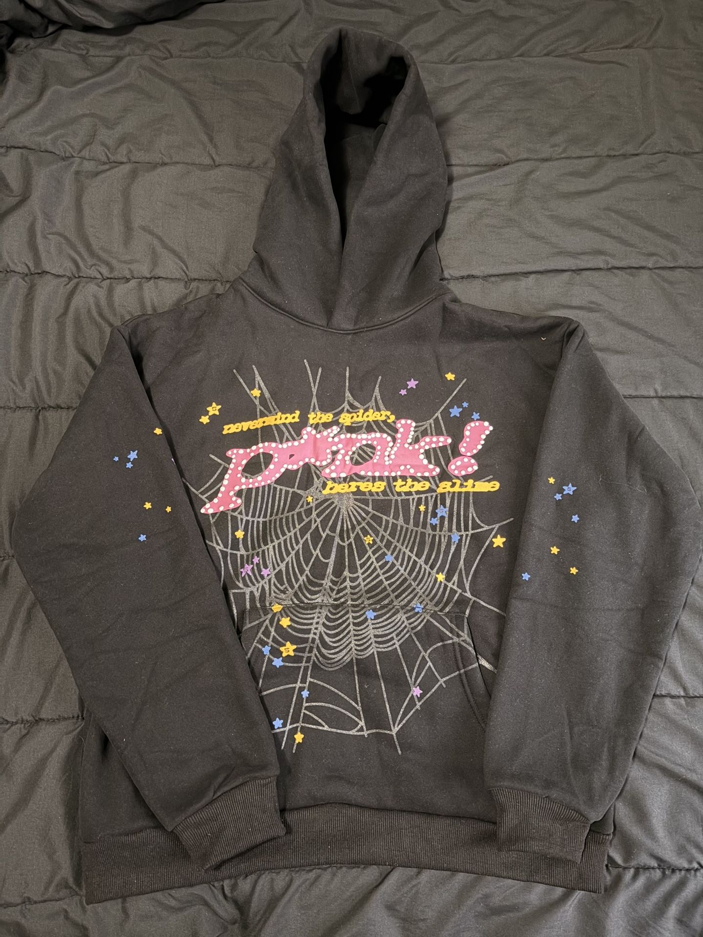 Sp5der Hoodie Black P*nk V1 (Size large)