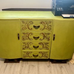 Hand painted solid wood chest