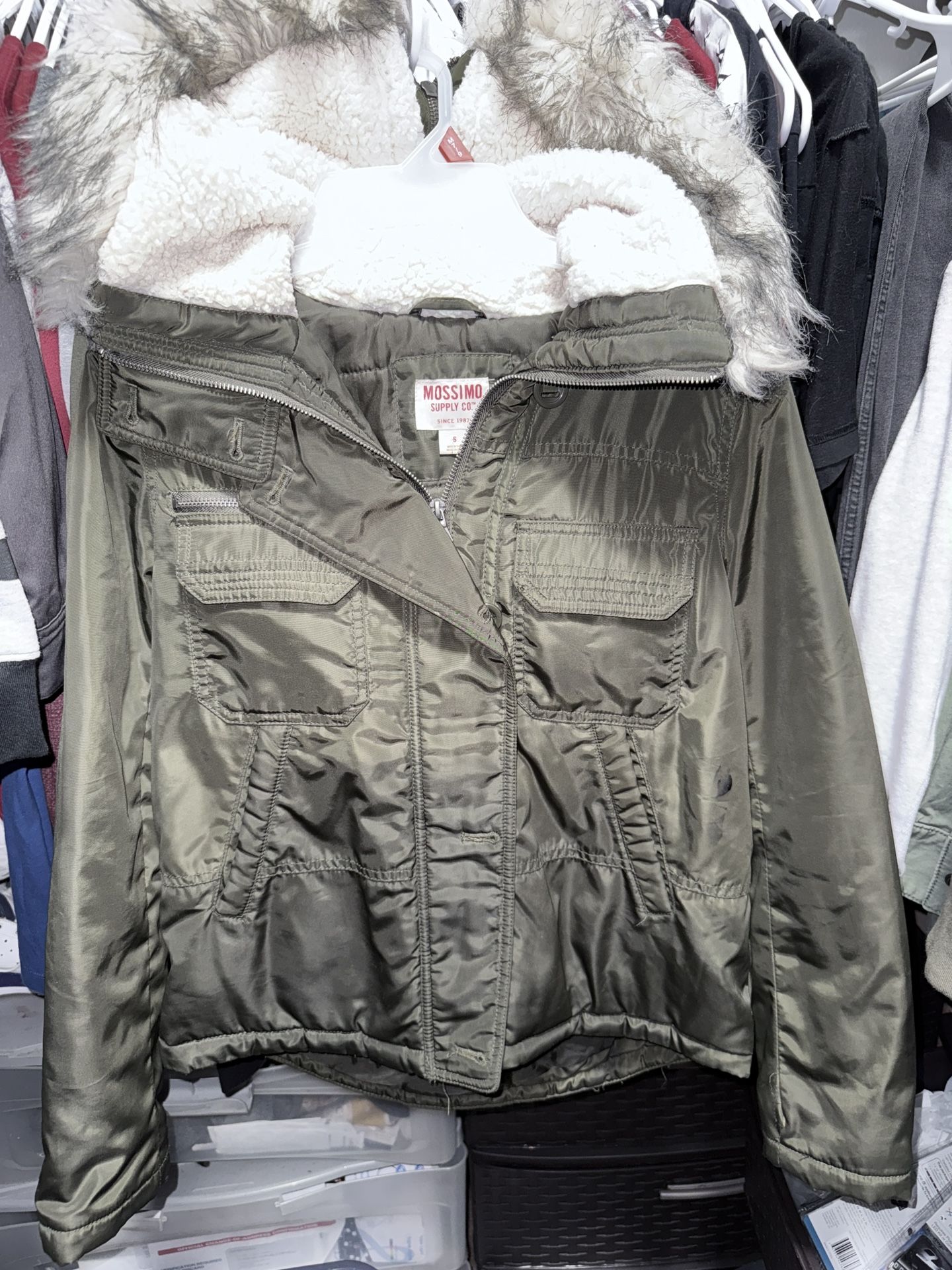 Small Green MOSSIMO With Fur Hoodie
