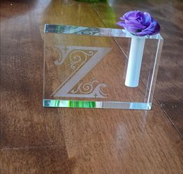 Crystal Block Bud Vase