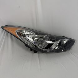 2011 2012 2013 Hyundai Elantra Headlight Halogen Chrome Passenger AFTERMARKET  SEDAN USA BUILT 
