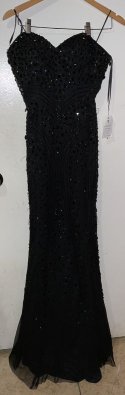 Royal Queen Collection Black Beaded Prom Dress size 8