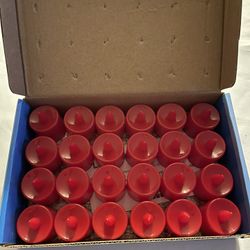 24PC Light up Red Candles 