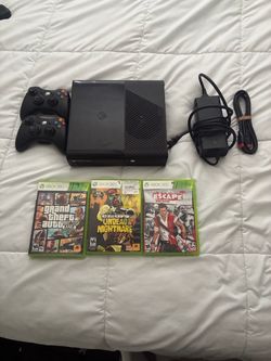 Xbox 360 Console Bundle with 2 Controllers and 3 Games