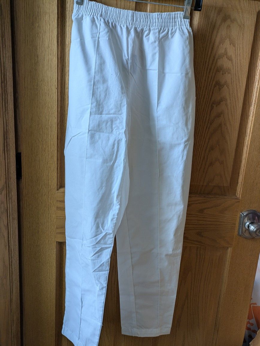 Women's Crest Brand Scrub Pants White