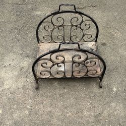 Antique Wrought Iron Log Rack