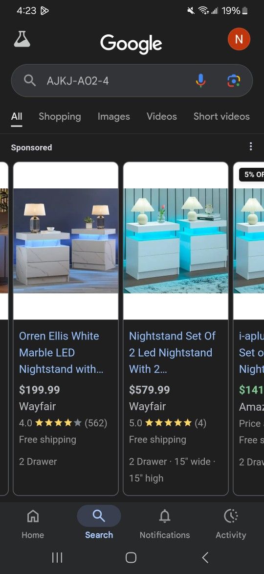 White Marble Bedside Table