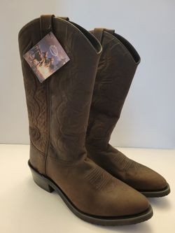 Boots Brown Leather Old West 