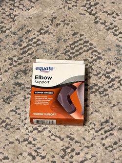 Equate Copper Infused Elbow Compression Support One Size in Grey