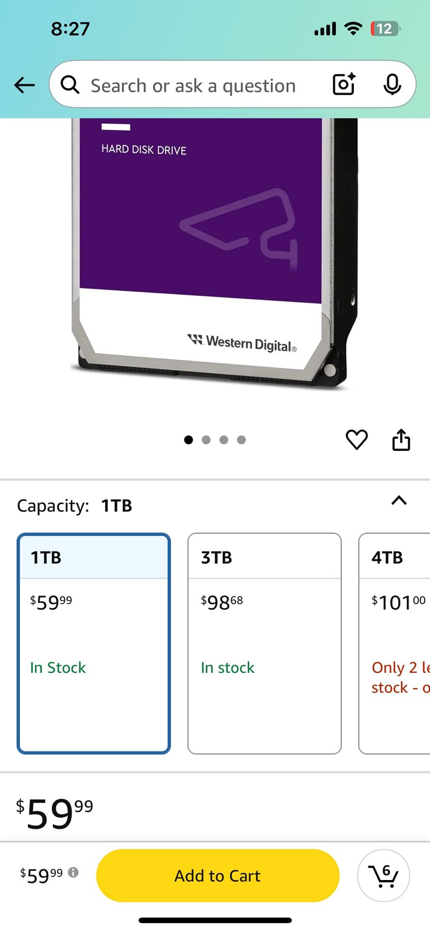 1TB Western Digital Hard Drive