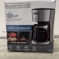 Black & Decker 12 Cup Stainless Coffee Maker with Vortex Technology 