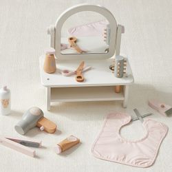Pottery Barn Kids Wooden Doll Salon Set. New