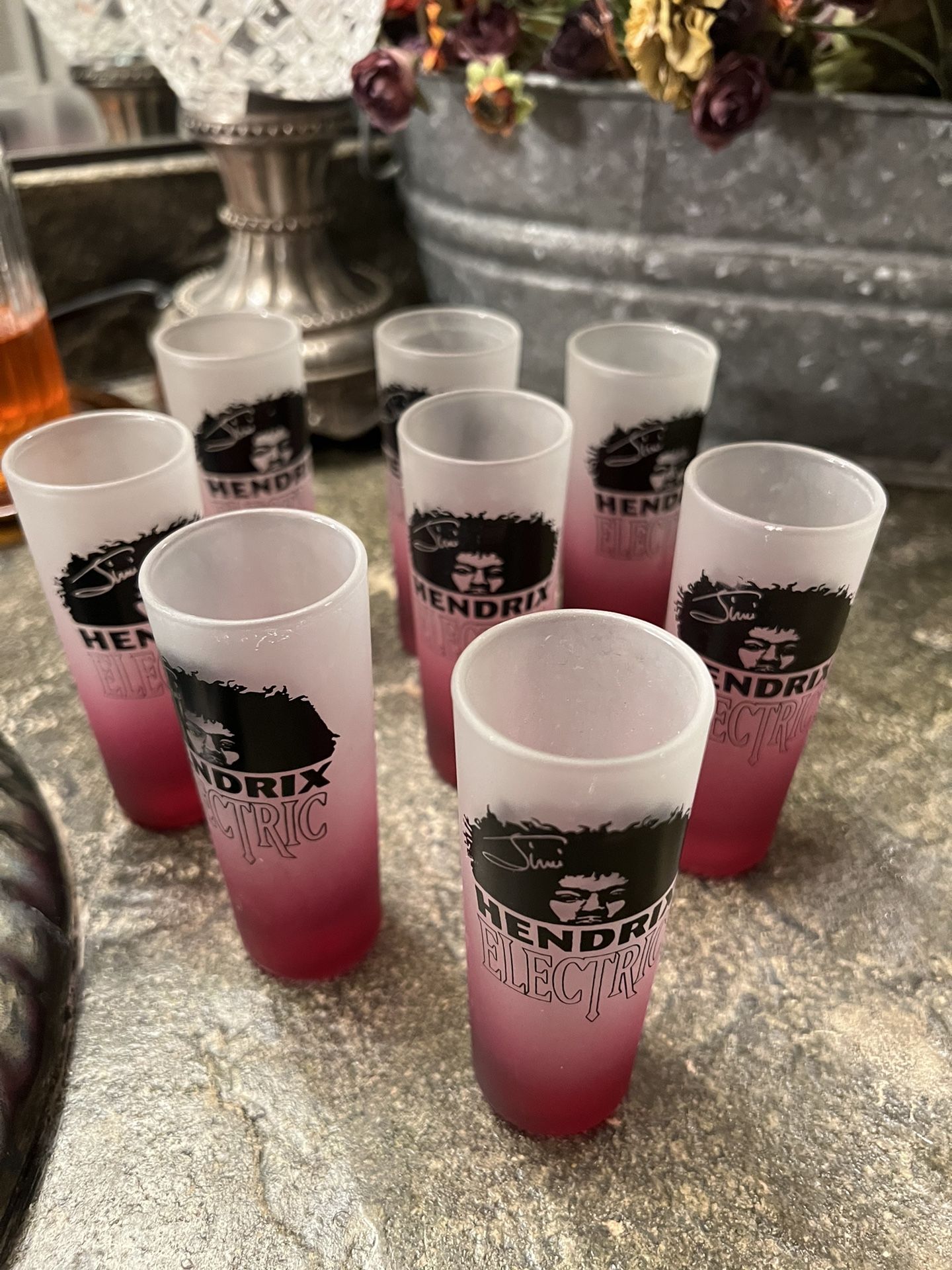 Eight Jimi Hendrix, Purple Haze, Rare Shot, Glasses, Vintage