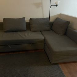 L-Shape Sleeper Sofa Medium Grey Color 