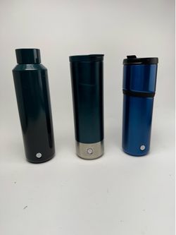 3 Starbucks Metal Coffee Cups Tumblers