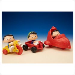 Vintage 1994 McDonald's Bobby's World Toy Lot: Tricycle, Wagon & Race Car